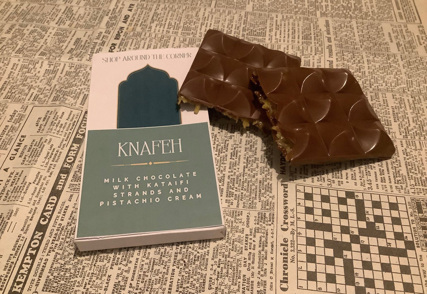 Pistachio Knafeh Chocolate Bar